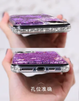 10pcs Brillo Bling arenas movedizas de diamante de imitación de la caja del Teléfono Para el iPhone 12 mini Pro XS Max 11 pro XR 8 7 Además de los Casos de Cubiertas de Protección