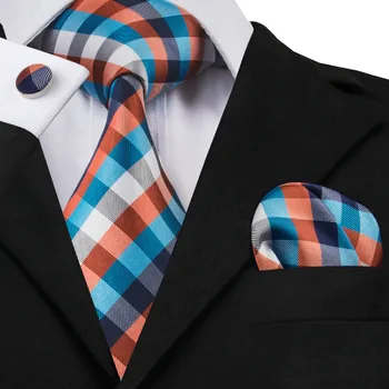 C-1485 Hi-Lazo De 2017 Nuevo Cuello Corbata 8,5 cm de la tela Escocesa para Hombre de la Corbata pañuelo de Bolsillo de los Gemelos de Jacquard de Seda Corbatas Para los Hombres de Negocio de la Boda
