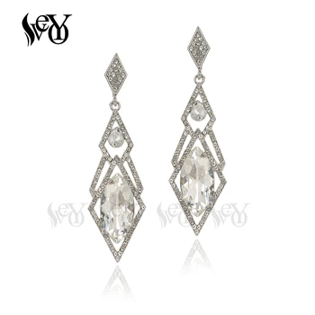 VEYO de Moda de Cristal de diamante de imitación Pendientes de la Gota Elegante Hueco Parte de los Pendientes de Alta Calidad Para la Mujer brincos
