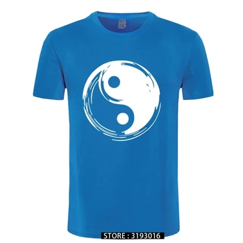 Chino Tai Chi Yin Yang Impreso Camiseta de los Hombres Cómodos de Algodón de la Camiseta el Día de Navidad de la Moda Vintage Nuevas Camisetas