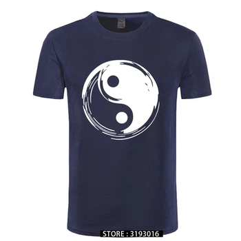Chino Tai Chi Yin Yang Impreso Camiseta de los Hombres Cómodos de Algodón de la Camiseta el Día de Navidad de la Moda Vintage Nuevas Camisetas
