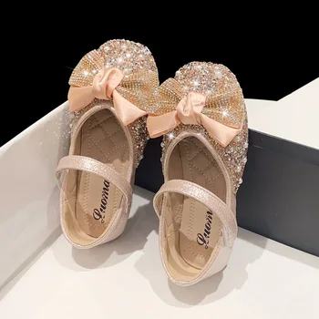 Bling Bling Rhinestone de Cristal de la Princesa de los Zapatos de fiesta de la boda zapatos de niñas niños actuación de baile zapatos de chaussure fille rosa
