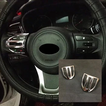 Para KIA Stonic 2017 ABS Cromado volante de Auto marco del Botón de la Cubierta Guarnecido interior de accesorios de automóviles de coches estilo 2pcs
