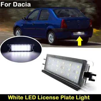 2Pcs Para Dacia sandero 2008-2012 Logan 2004-2013 Lente Transparente de Alto Brillo LED Blanco de Licencia de Luz de la Placa de Número de la Placa de la Lámpara