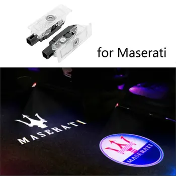 2X Led del Coche de la Puerta de Bienvenida de Luz Láser Proyección Logo De Maserati Quattroporte Ghibli GranTurismo GranCabrio Levante Accesorios