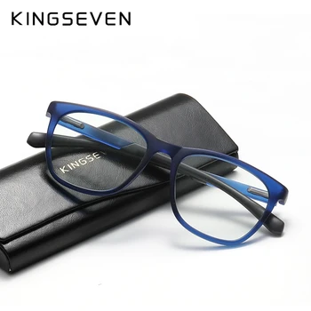 KINGSEVEN TR90 Equipo Gafas de Marco Mujeres Hombres 45% Anti Luz Azul de la Ronda de Gafas de Bloqueo de Gafas de Óptica Espectáculo de Gafas
