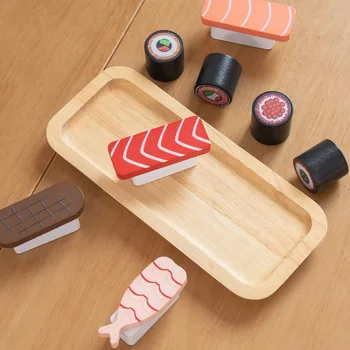Juguetes de Simulación de Japón Comida Sushi Cocina de Establecer el Modelo de Juego de fantasía de Cocina, juguetes para Niños, Juguetes de Madera Para Niños