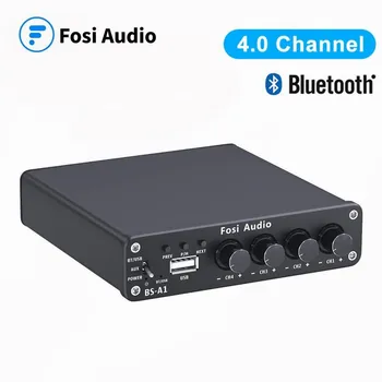 BS-A1 Bluetooth 50W x4 Estéreo Receptor de Audio Amplificador de 4 Canales Mini HiFi Clase D Amplificador Integrado Reproductor USB para el Hogar Altavoz
