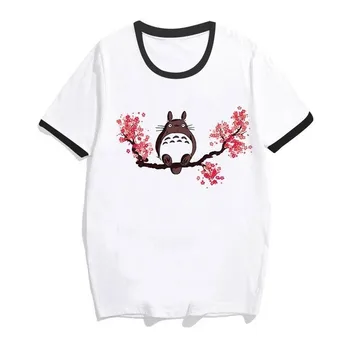 Totoro Espíritu Lejos camiseta de las mujeres Studio Ghibli femme Anime Japonés de dibujos animados camiseta t-shirt de Miyazaki Hayao la ropa femenina kawaii