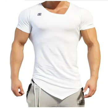 Los hombres en el Gimnasio del Músculo Culturismo Sport Fit Fitness Casual T-shirt Camiseta Tops de Cuello V