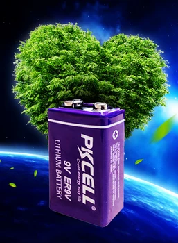 1Pcs PKCELL ER9V 1200mAh 9V batería de Li-SOCl2 Baterías de Litio Batería De la alarma de Humo de iones de litio de la batería 6LR61 6F22