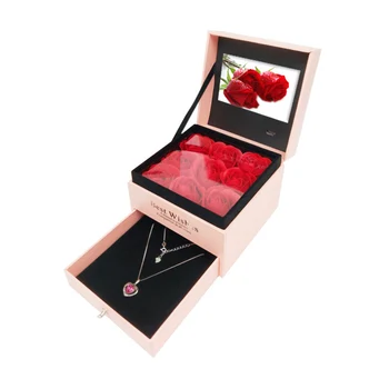 La eterna Rosa de la Joyería de Vídeo de la Caja de Regalo el Mejor Regalo de san Valentín de 4,3 Pulgadas LEXINGDZ