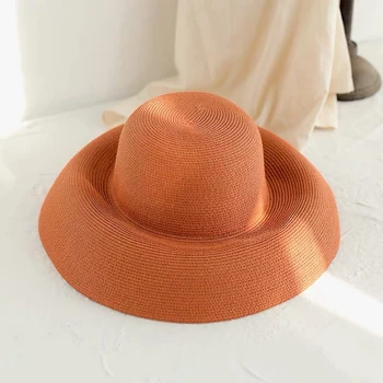 Elegante Malla de Sol Sombrero UPF 50+ de Damas Kentucky Derby Sombreros de Ala Ancha del Sombrero de Paja de las Mujeres del Verano de la Playa de Cap Sombreros de Vestir Sombrero 2020 Nuevo