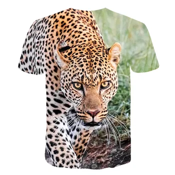 3D Cheetah Camisa de Animales Ropa de Leopardo Animal T-shirt de Impresión 3d de la Camiseta de las Mujeres de los Hombres la Ropa Oversize de Hip Hop de la Moda de Verano Camiseta