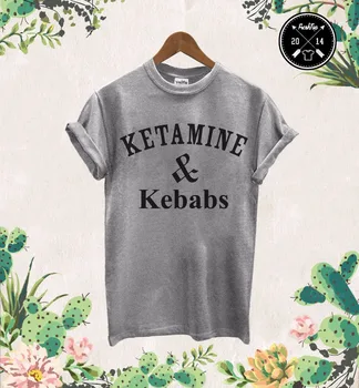 La ketamina & Kebabs camiseta de Cocaína Y Caviar de Batidos de Proteína de Pizza Unicornio Dope Unisex Camiseta de Mayor Tamaño y Colores-A945