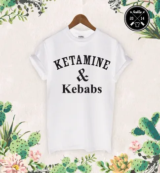 La ketamina & Kebabs camiseta de Cocaína Y Caviar de Batidos de Proteína de Pizza Unicornio Dope Unisex Camiseta de Mayor Tamaño y Colores-A945