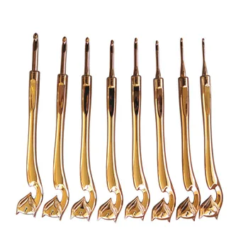 8pcs de Oro de aluminio agujas de punto y ganchillo herramientas y accesorios, Ganchos y accesorios para tejer Ganchillo para tejer