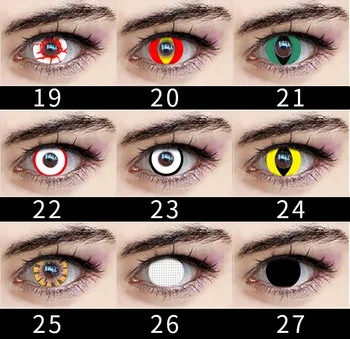 Todos Blanco Color de la Cubierta de la Pupila Ciega Lentes de Contacto Puro Color de Halloween Cosplay Para Ojos Maquillaje Ruta de 14.5 mm