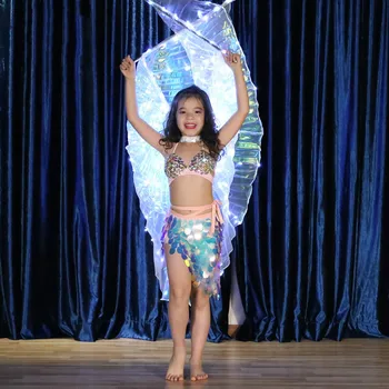 El bailarín de los Niños LED Luminoso Alas Fluorescente de la Mariposa de la Danza Luminosa Puntales de la Danza del Vientre Luminoso Alas Manto de Baile Accesorios