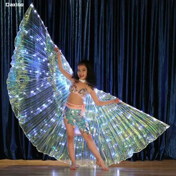 El bailarín de los Niños LED Luminoso Alas Fluorescente de la Mariposa de la Danza Luminosa Puntales de la Danza del Vientre Luminoso Alas Manto de Baile Accesorios