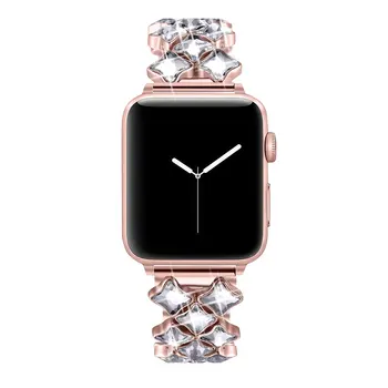 38 mm 42 mm de 40 mm, de 44 mm de la Banda de Reloj de Apple Watch Series 5 4 3 2 1 Correa de Acero Inoxidable de Apple, Reloj de las Mujeres del Diamante de la Pulsera de la Muñeca