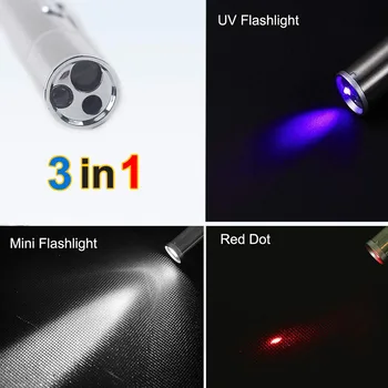 Gato Gatito Juguete Puntero Láser USB LED de Carga Pluma de Luz de la Antorcha Multi-patrón de batería Recargable de Juguete Interactivo