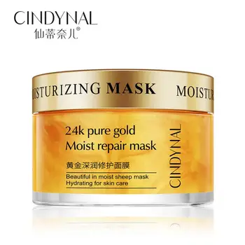 50pcs Máscara para la Cara Cuidado de la Piel de Oro Puro 24K Húmedo de Reparación de la Máscara facial Hidratante Hidratación de la Máscara para Dormir
