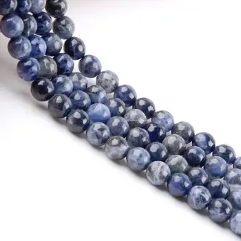 Natural Facetado Azul, Sodalita Cuentas de Piedra Redonda Suelta Espaciador Perlas Para la Joyería 6/8/10mm DIY Collar Pulsera