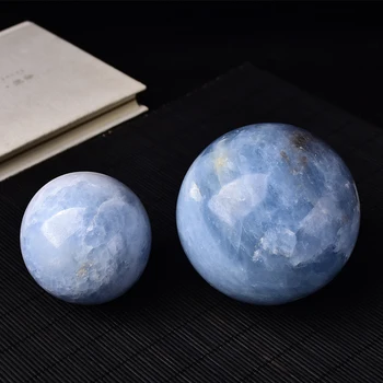 Natural de color azul esfera de cristal celestite de Cuarzo Chakra de la Decoración de la Casa de Reiki de Mineral de Energía de la Piedra Mineral de Curación Trabajo hecho a mano de Fengshui de BRICOLAJE
