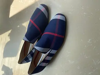 Chaussures Hommes Mixtos-color de la tela Escocesa de Lona de los Zapatos de Dedo del pie Redondo de Deslizamiento En los Hombres Mocasines de Moda de Verano para Hombre Zapatos de Moda Casual Pisos