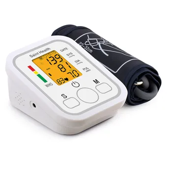 Saint Salud, Con Voz y luz de fondo digital Portátil de la parte Superior del Brazo de la Sangre Medidor de Presión Automática Tonómetro Pulsemeter