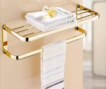 Conjunto de Accesorios de Baño de bronce, de Oro Cuadrado de Papel higiénico,toallas,Jabón cesta,Toalla Estante,Estante de Vidrio de baño conjunto de Hardware