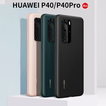 Original de Huawei P40 Pro caso de Huawei Mate 40 pro caso de Cuero de la PU Cubierta Trasera Líquido de Silicona Cubierta Protectora de lujo de calidad superior