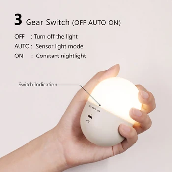2019 Nueva Nave de la Pared de la Lámpara de la Inducción de la Cápsula de Luz Inteligentes de Inducción USB LED de Luz de Noche Dormitorio Corredor Magnético Regalo Creativo