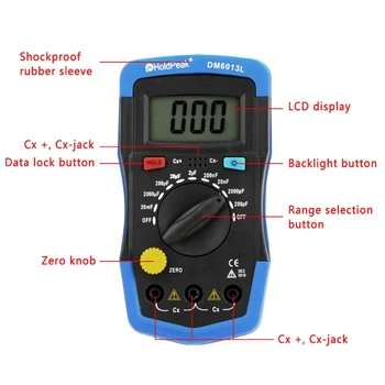 De Mano Digital Medidor De Capacitancia Del Condensador Probador Capacimeter Electrónico Automático
