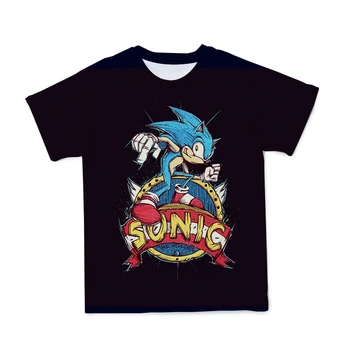 De verano Nuevo 3D Sonic The Hedgehog Hombres Ropa T Camisa Interesante de dibujos animados camiseta Guapo Stree twear Casual O-cuello de la Ropa