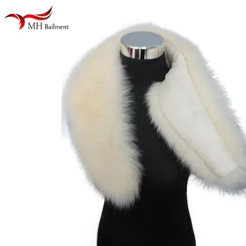 Mejor venta de las mujeres el de piel de zorro cuello de la moda de ropa caliente bufanda de invierno nueva de gran tamaño de color beige chal capa de la chaqueta de bib fur real bufanda