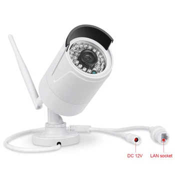 Inalámbrico Sistema de CCTV 1080P de grabación de Audio de 2MP 4 CANALES NVR Impermeable al aire libre de WIFI del CCTV de la Cámara de Sistema de Video Vigilancia Kit de