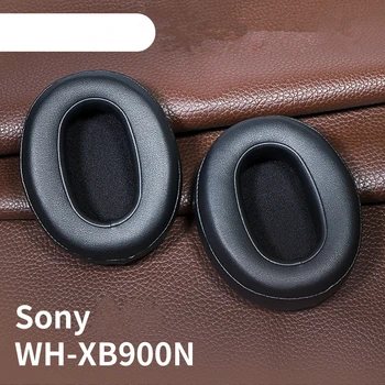 2 piezas de Reemplazo de las Almohadillas de Cuero Negro Suave Espuma Almohadillas de Oreja Cojín de Cubierta Para Sony WH-XB900N de Auriculares