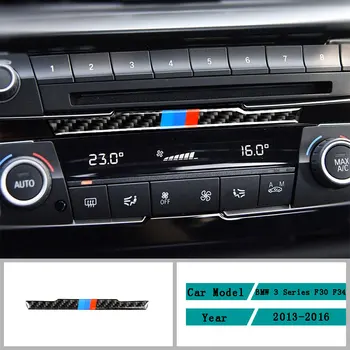 De Fibra de carbono, Accesorios para el Coche Interior de la Central de Control de la Portada del CD de Recorte de Pegatinas Para BMW Serie 3 F30 3GT Serie F34 2013-2016