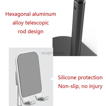 Telescópico Ajustable Soporte de Teléfono Titular Universal de Aluminio de Escritorio de Montaje del Soporte para el iPhone Samsung Smart teléfonos Celulares/Tablet