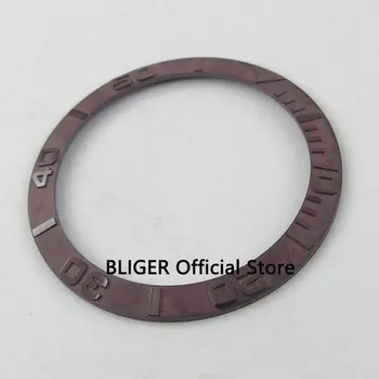 La moda de lujo 38mmm chocolate bisel de cerámica con marcas marrones insertar ajuste de la caja del reloj automático de los hombres reloj bisel B35