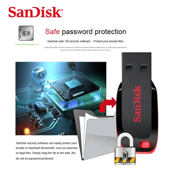 Original de SanDisk CZ50 Unidad Flash USB de 16GB 32GB 64GB 128GB Pen Drive Pendrive USB 2.0 Flash Drive de Memoria stick USB, disco flash