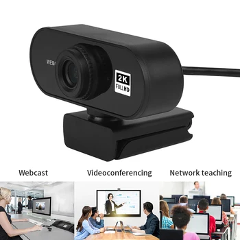 2K HD de Enfoque Automático cámara web con Micrófono Incorporado de Alta-final de la Llamada de Vídeo de la Cámara de los Periféricos del Equipo de Cámara Web Para PC Portátil