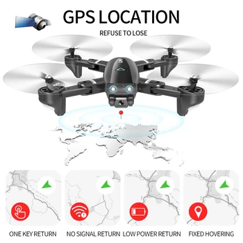 RC Drone 4K GPS UAV con 1080P 2.4 G/5G WiFi FPV HD Gran Angular de la Cámara Plegable Quadcopter Altitud Hold Helicóptero Dron de Juguete