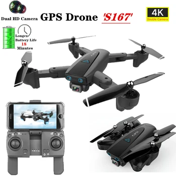 RC Drone 4K GPS UAV con 1080P 2.4 G/5G WiFi FPV HD Gran Angular de la Cámara Plegable Quadcopter Altitud Hold Helicóptero Dron de Juguete