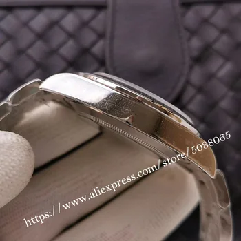 Marca de lujo mecánico automático reloj de los Hombres relojes de los hombres 42mm estéril dial cristal mineral brazalete de acero inoxidable 9