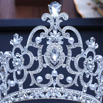 Olaru vintage de Lujo Nupcial Tiara crystall gran Reina de la Corona de la Boda Accesorios para el Cabello diadema Concurso de Adornos para el Cabello Tocado