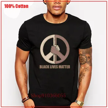 Negro Vidas Importan camisetas Personalizadas de Mangas Cortas de Color diversificada par de Gran Tamaño Masculina de Algodón Suave Símbolo Tees