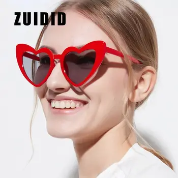 Vintage Gafas de sol de las Mujeres de Corazón de Amor de Gafas de Sol de Moda Lindo Sexy Retro Cat Eye gafas de sol de las Señoras de la Marca de Diseñador de Rojo Tonos Rosados